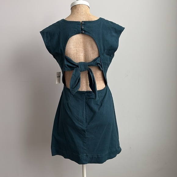 Anthropologie Tie Back Utility Mini Dress Size 6P 6 Petite NEW! - Picture 6 of 6